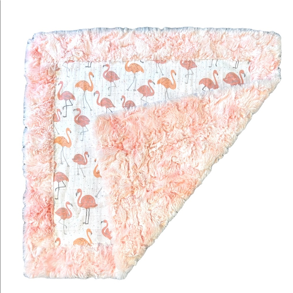 Handmade Flamingo Baby Snuggle Blanket Designer Sample NWOT